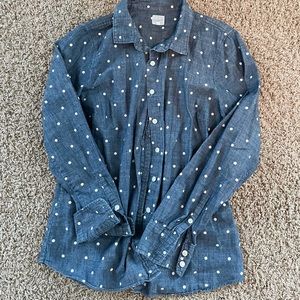 J. Crew chambray polka dot button down